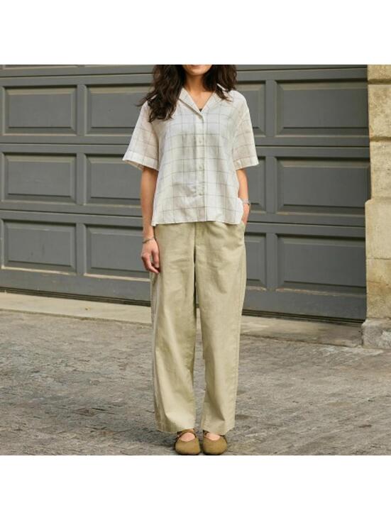 Uniqlo Linen Cotton Tapered Pants NWT Beige XS - Picture 8 of 9